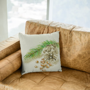 Waterverf Pinõnnoten Pinecone New Mexico Kussen