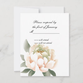 Waterverf Pioen Antwoord Kaart