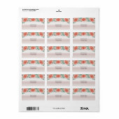 Waterverf Pioen Bloem Adreslabel Etiket (Full Sheet)