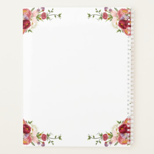 Waterverf Pioen Bloem Bloemen Vrijgezellenfeest Planner (Achterkant)