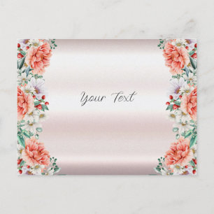 Waterverf Pioen Bloem Briefkaart