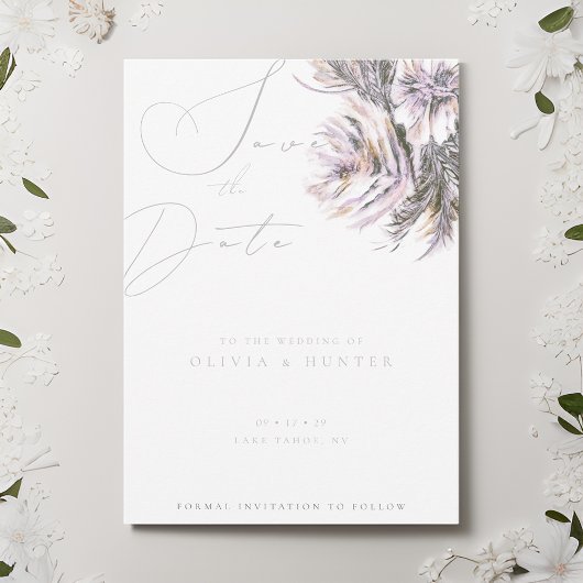 Waterverf Pioen Bloem Bruiloft Save the Date Kaart