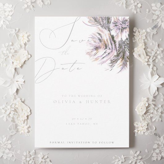 Waterverf Pioen Bloem Bruiloft Save the Date Kaart