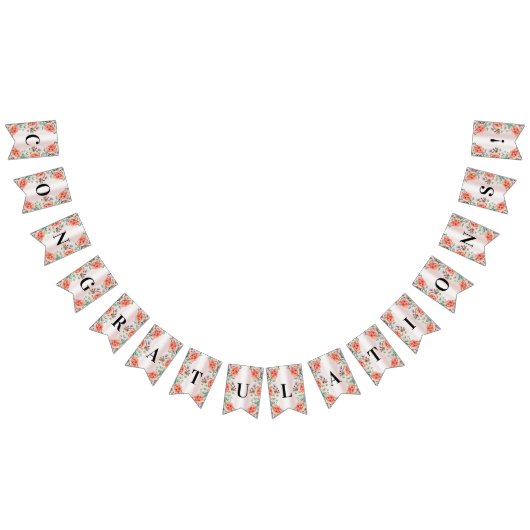 Waterverf Pioen Bloem Bunting Flag Vlaggetjes (Alle)