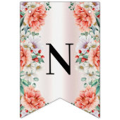 Waterverf Pioen Bloem Bunting Flag Vlaggetjes (Derde vlag)