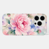 Waterverf Pioen Bloem Case-Mate iPhone Case (Achterkant (horizontaal))