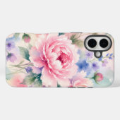 Waterverf Pioen Bloem Case-Mate iPhone Case (Achterkant (horizontaal))