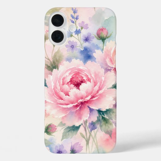 Waterverf Pioen Bloem Case-Mate iPhone Case (Achterkant)