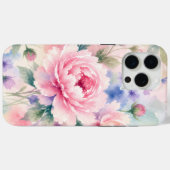 Waterverf Pioen Bloem Case-Mate iPhone Case (Achterkant (horizontaal))