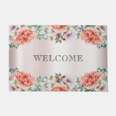 Waterverf Pioen Bloem Deurmat (Voorkant)