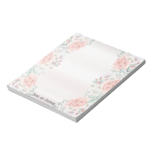 Waterverf Pioen Bloem Notitieblok (Linkerzijde)