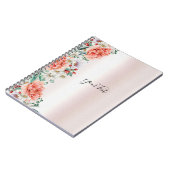 Waterverf Pioen Bloem Notitieboek (Linkerzijde)