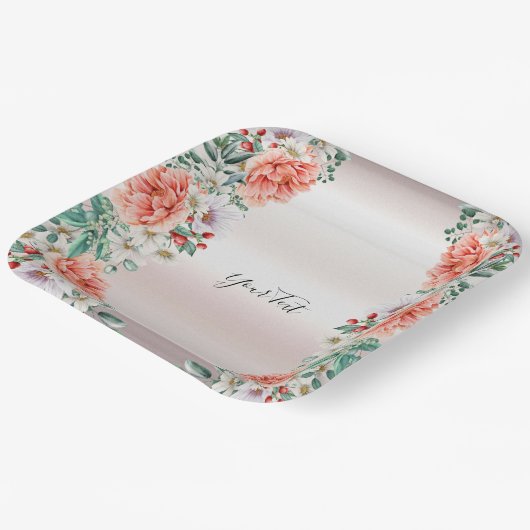 Waterverf Pioen Bloem Papier Bord (Gebogen)