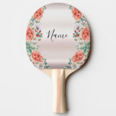 Waterverf Pioen Bloem Ping Pong Paddle Tafeltennisbatje (Achterkant)