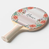 Waterverf Pioen Bloem Ping Pong Paddle Tafeltennisbatje (Voorkant Gekanteld)