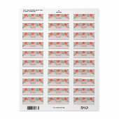 Waterverf Pioen Bloem Retouradres Label (Full Sheet)
