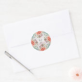 Waterverf Pioen Bloem Sticker (Envelop)
