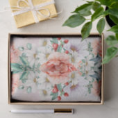 Waterverf Pioen Bloem Tissue Papier (Geschenk)