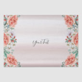 Waterverf Pioen Bloem Tissue Papier (Voorkant)