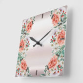 Waterverf Pioen Bloem Wandklok (Hoek)