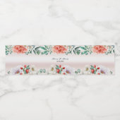 Waterverf Pioen Bloem Waterfles Label Etiket (Enkel label)