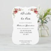 Waterverf Pioen Bloemen Bruidsdouche Uitnodiging (Staand voorkant)