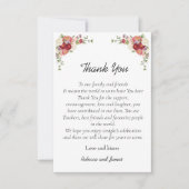 Waterverf Pioen Bloemen Bruiloft Bedankkaart (Voorkant)
