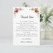 Waterverf Pioen Bloemen Bruiloft Bedankkaart (Staand voorkant)