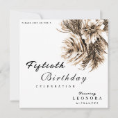 Waterverf Pioen Bloemen ELKE Verjaardagsfeestje Kaart (Voorkant)