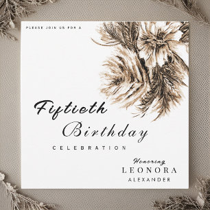 Waterverf Pioen Bloemen ELKE Verjaardagsfeestje Kaart