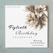 Waterverf Pioen Bloemen ELKE Verjaardagsfeestje Kaart