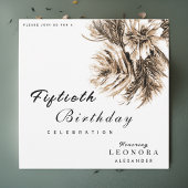 Waterverf Pioen Bloemen ELKE Verjaardagsfeestje Kaart