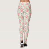 Waterverf Pioen Bloemen Patroon Peach Leggings (Achterkant)
