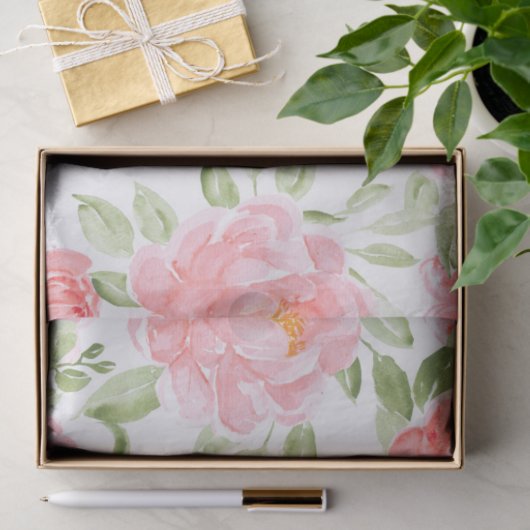 Waterverf Pioen Bloemen Patroon Weefsel Papier (Geschenk)