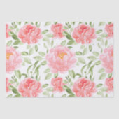 Waterverf Pioen Bloemen Patroon Weefsel Papier (Voorkant)