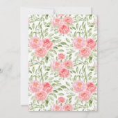 Waterverf Pioen Bloemen Roze Peach 30e Verjaardag Kaart (Achterkant)