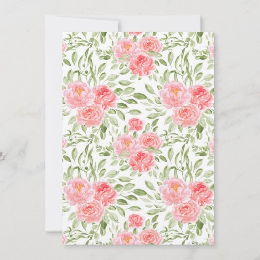 Waterverf Pioen Bloemen Roze Peach 30e Verjaardag Kaart (Achterkant)