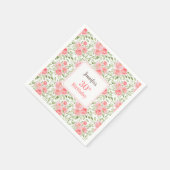 Waterverf Pioen Bloemen Roze Peach 30e Verjaardag Servet (Hoek)