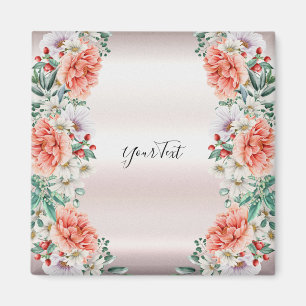 Waterverf Pioen Bloemmagneet Magneet