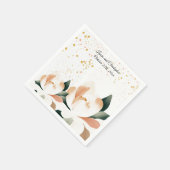 Waterverf pioen bruiloft papieren servetten (Hoek)