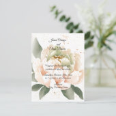 Waterverf Pioen bruiloft uitnodiging (Staand voorkant)