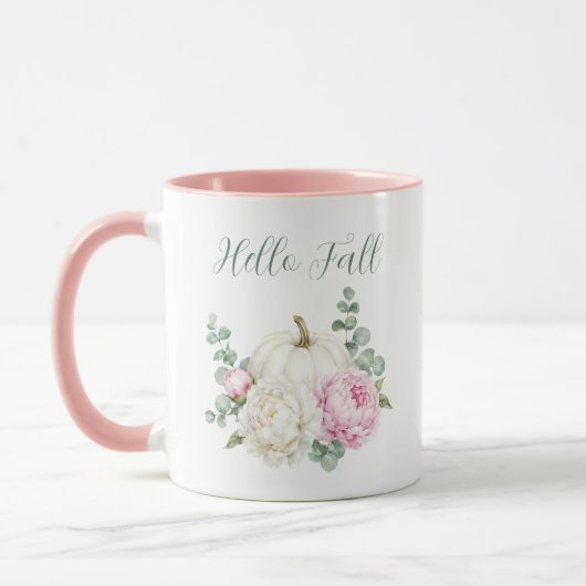 Waterverf Pioen Cute Herfst Pompoen Fall Mok (Links)