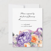 Waterverf Pioen Dusty Mauve Peach Reageer Kaart (Voorkant)