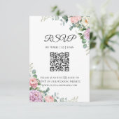 Waterverf pioen en eucalyptus RSVP kaart | lente (Staand voorkant)