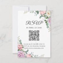 Waterverf Pioen & Eucalyptus RSVP Kaart | Lente