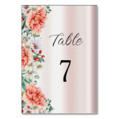 Waterverf Pioen Flower Tafelnummer (Achterkant)