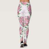 waterverf pioen hart leggings (Achterkant)