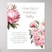 Waterverf pioen hoe groot is mama's buik spel poster (Voorkant)