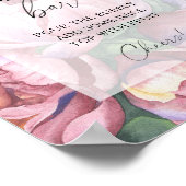 Waterverf pioen rozen - bubbly bar poster (Hoek)