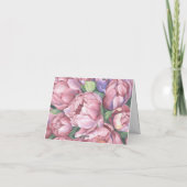 Waterverf pioen rozen - dank u vrijgezellenfeest bedankkaart (Achterkant)